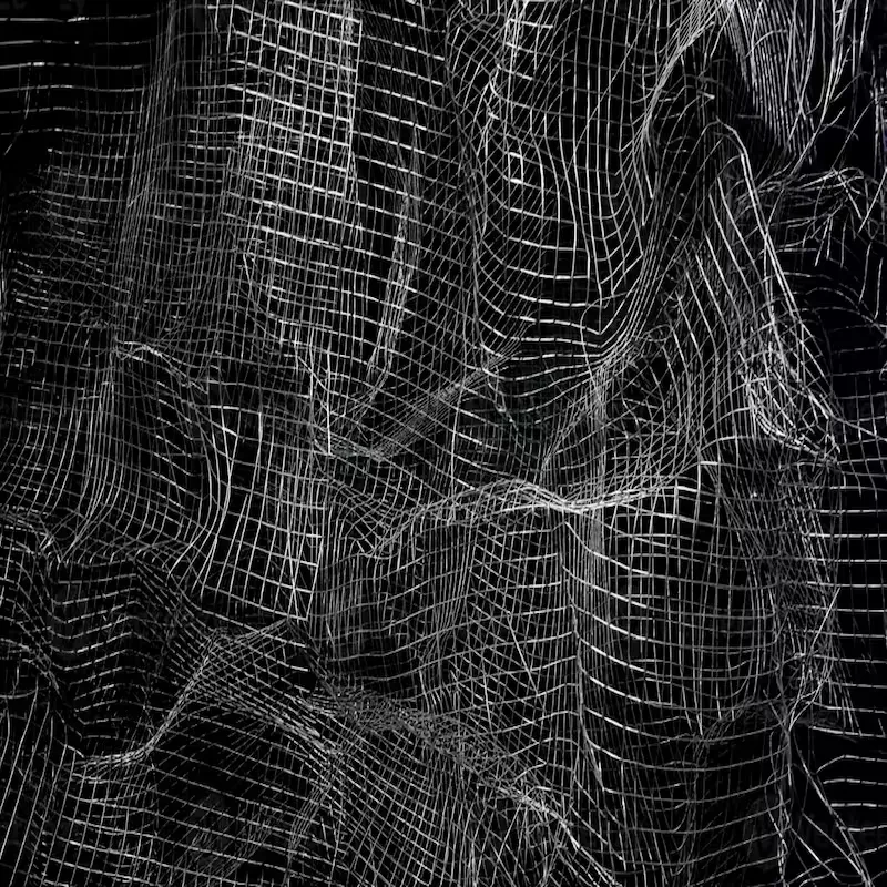 Close-up of woven metallic mesh
